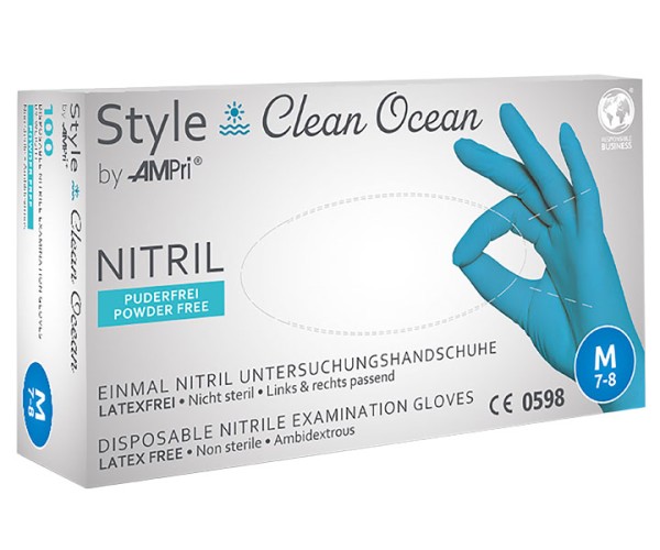 Ampri Style Clean Ocean Nitril-Handschuhe, puderfrei